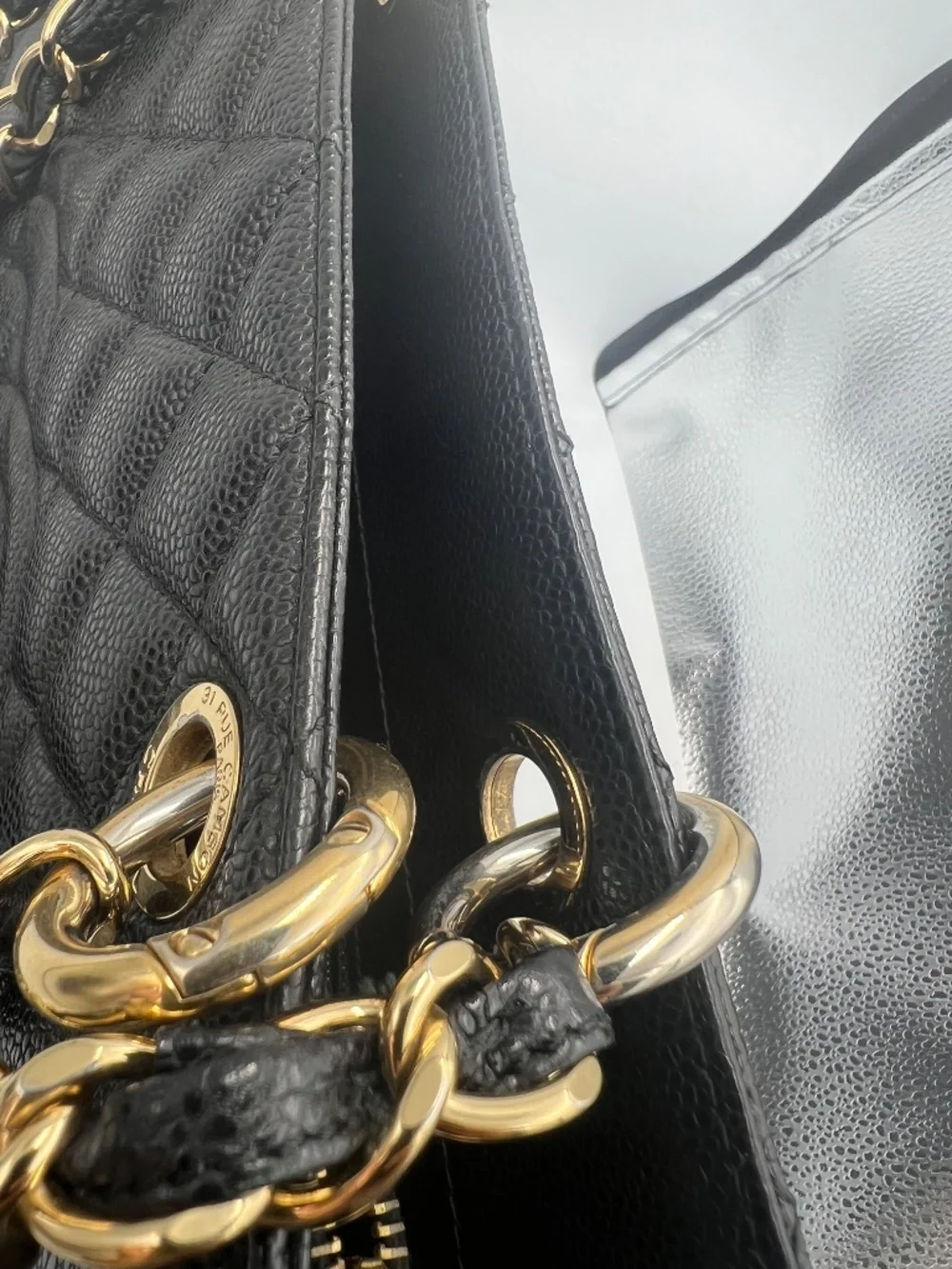 CHANEL Caviar Quilted XL Grand Shopping Tote GST Black